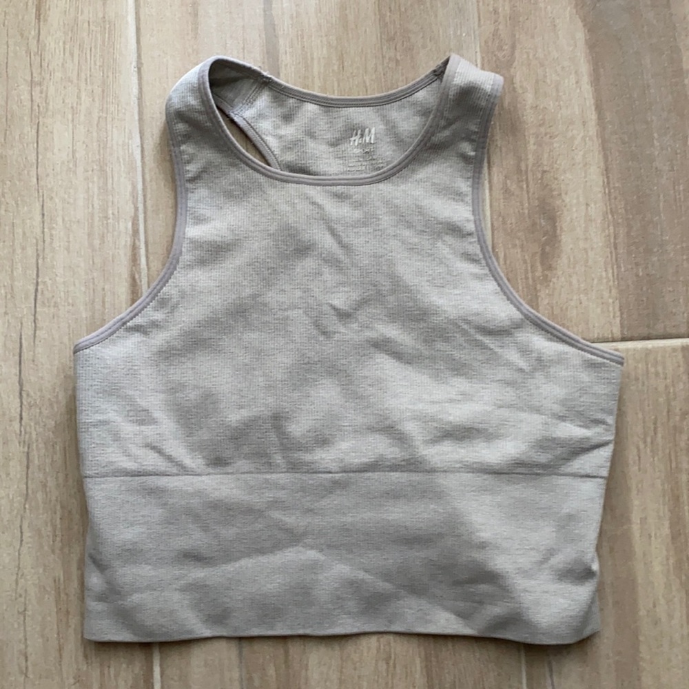 H and m grey sports bra